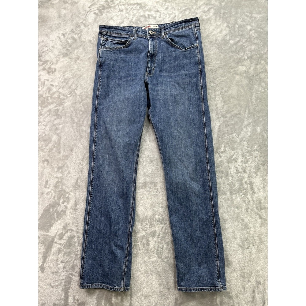 Wrangler Y2K Jeans Mens 34x34 Blue Regular Fit Straight Leg Western Work Cowboy
